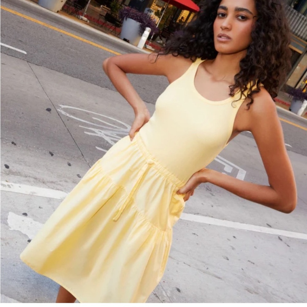 Nation LTD Frannie midi popcorn yellow dress